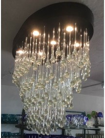 Candil Ovalado Gotas Cristal 